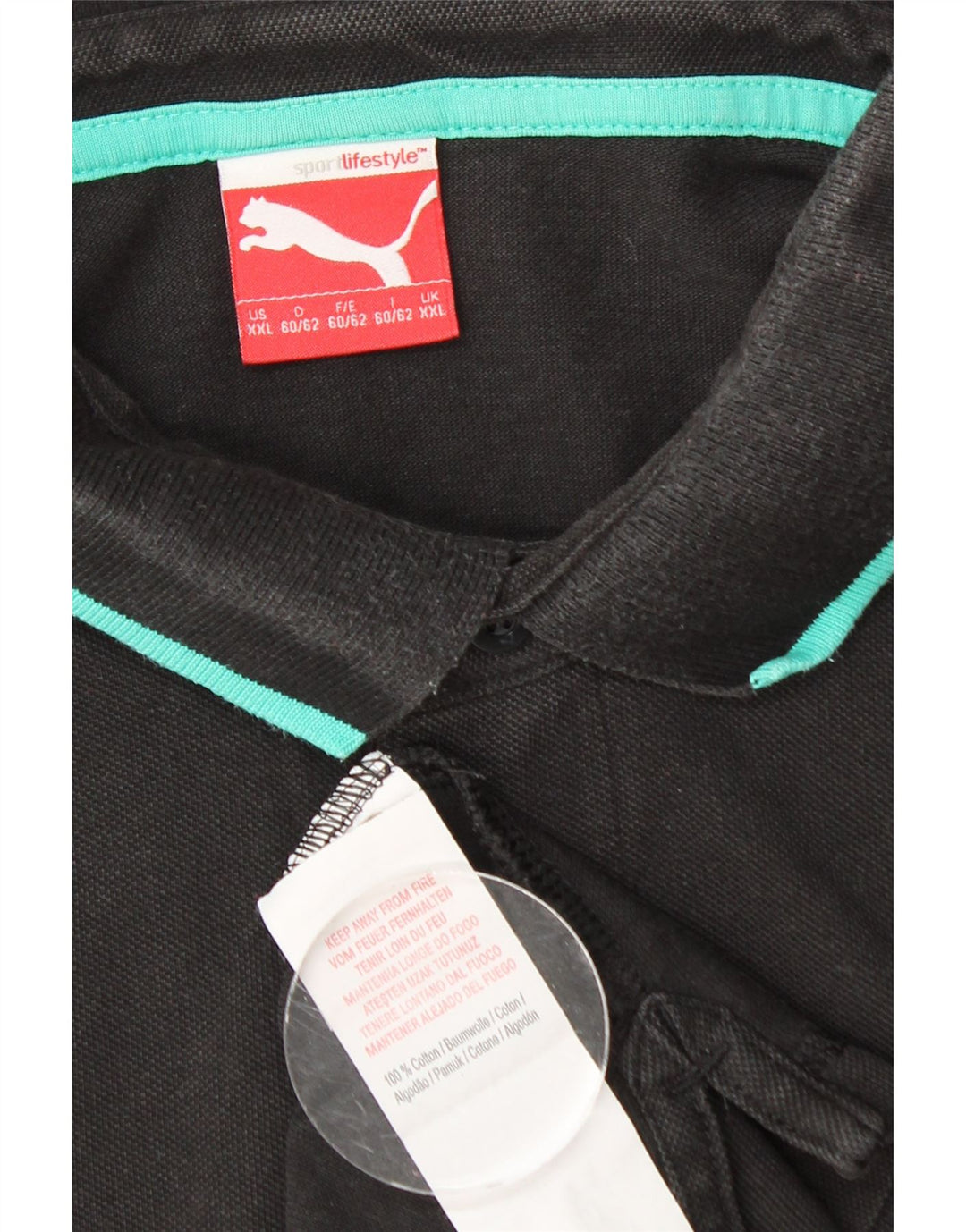 Мужская рубашка-поло PUMA 2XL, черный хлопок