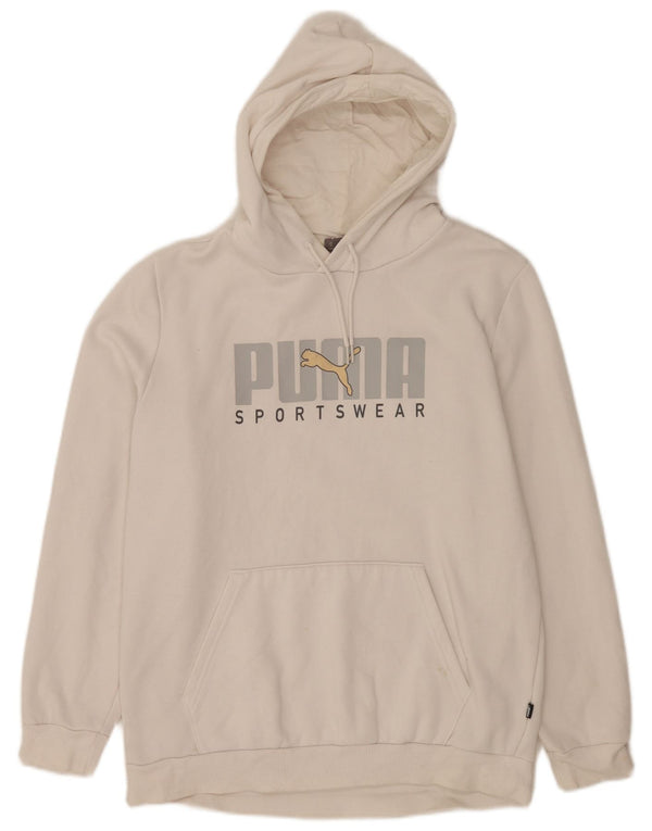Мужской джемпер с капюшоном Puma с рисунком, средний белый хлопок, спортивный