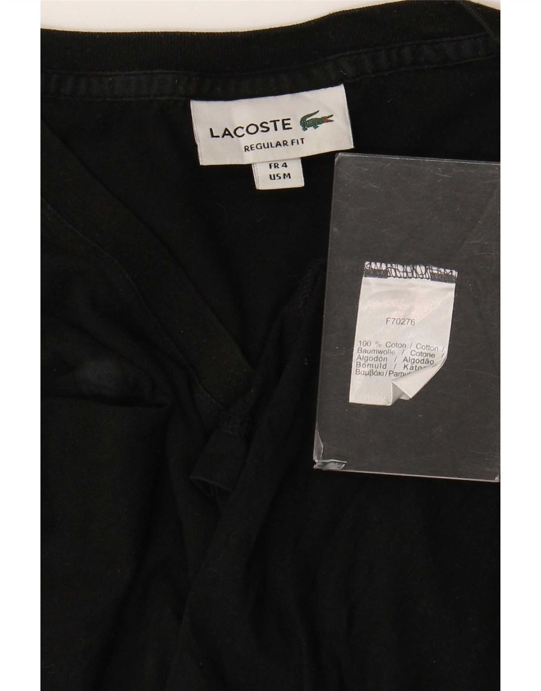 Lacoste Мужская футболка обычного кроя, размер 4, средний черный хлопок
