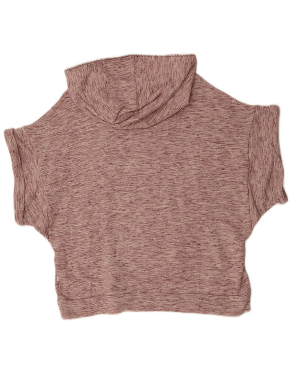 Женский джемпер с капюшоном оверсайз с короткими рукавами ADIDAS UK 8, маленький бордовый