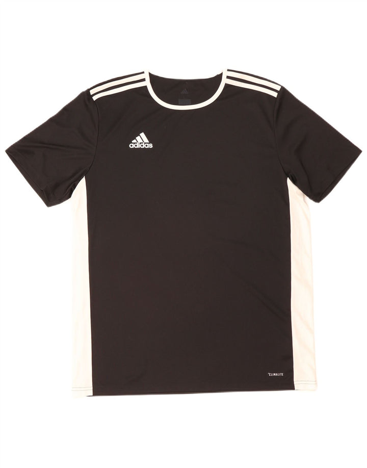Мужская футболка Adidas Climalite, большой черный полиэстер с цветными блоками