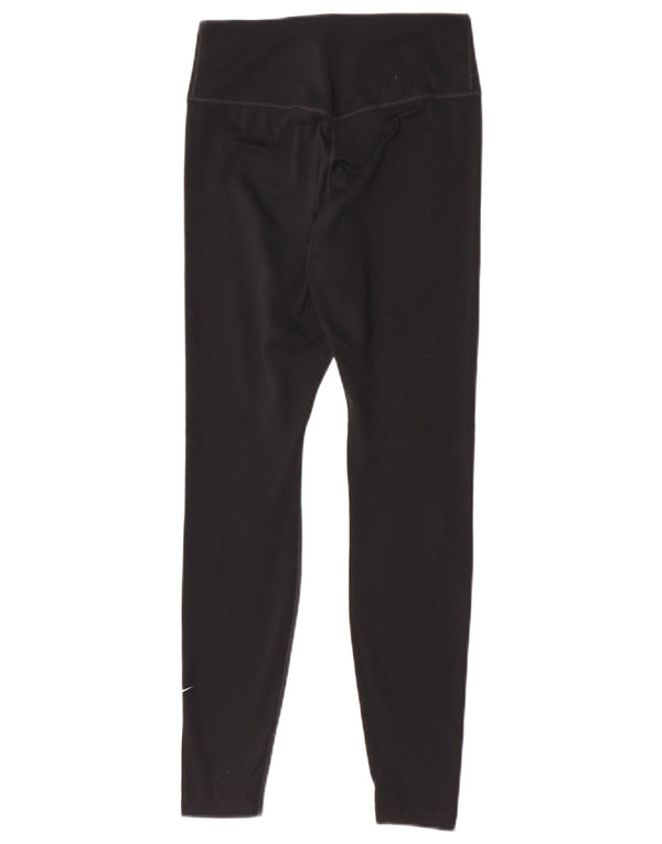 Женские леггинсы Nike Dri Fit UK 8, маленькие черные спортивные леггинсы из полиэстера