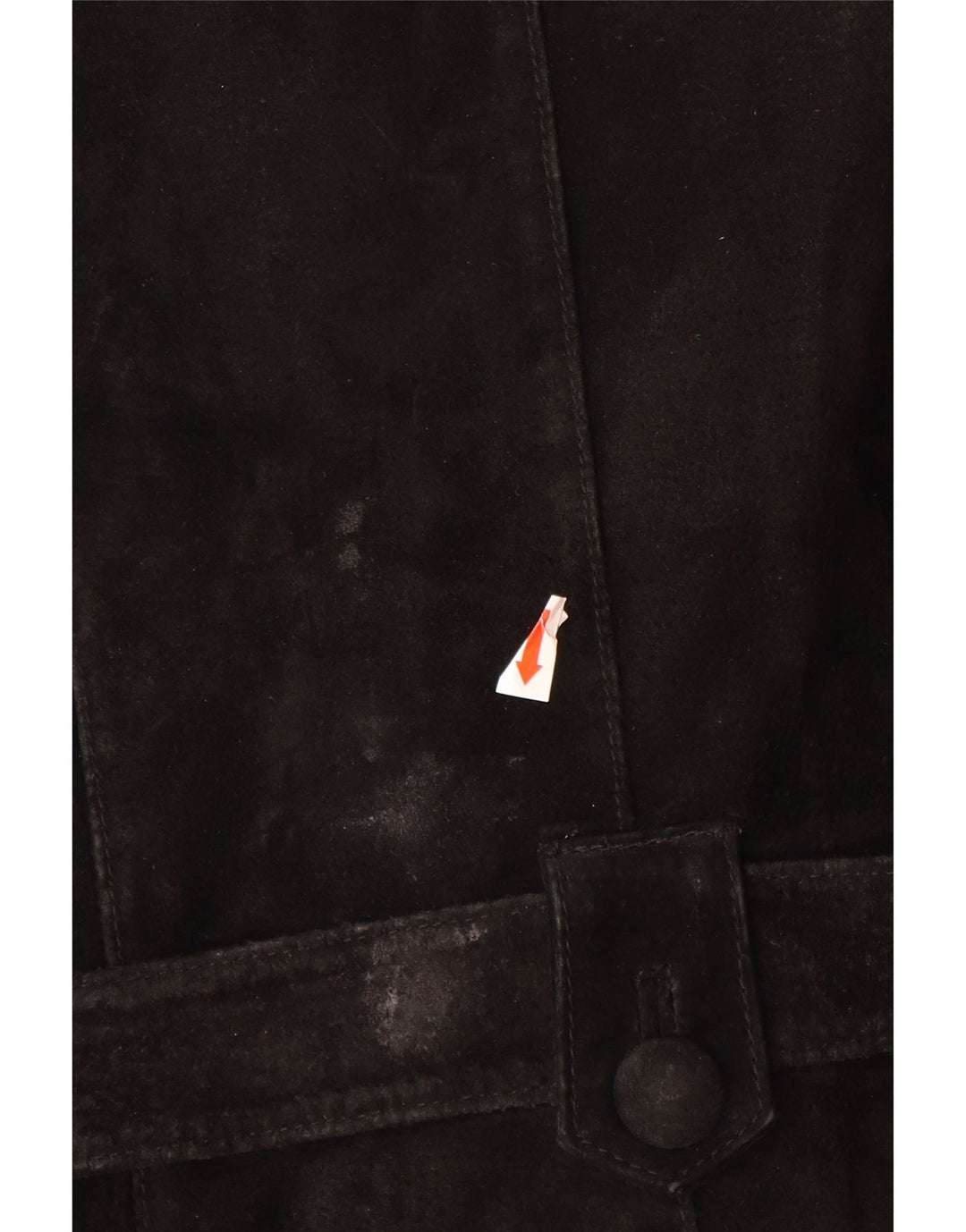 ВИНТАЖНАЯ Женская Замшевая Куртка UK 12 Средний Черный Кожаный