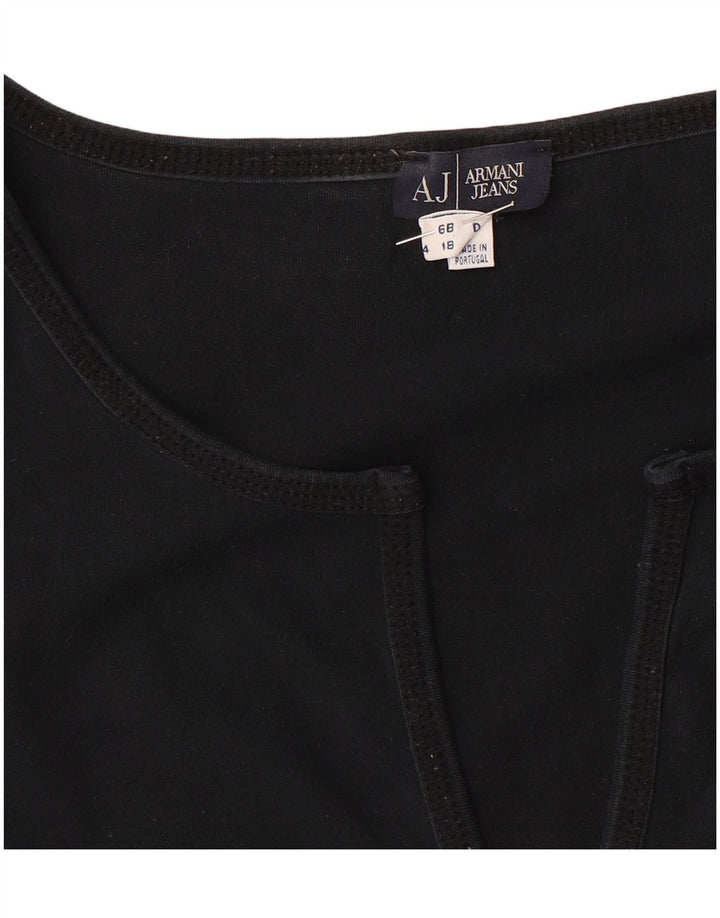 Женский укороченный топ с длинным рукавом Armani Jeans UK 18, большой темно-синий