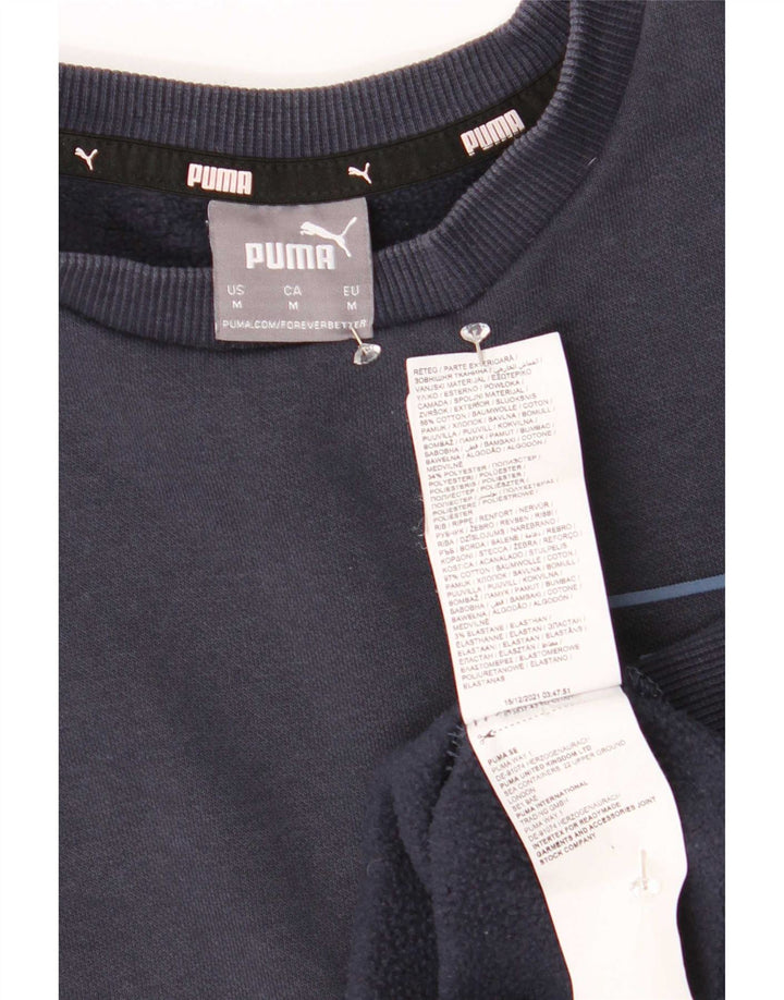 Мужской свитер Puma, джемпер темно-синего цвета, хлопок среднего размера
