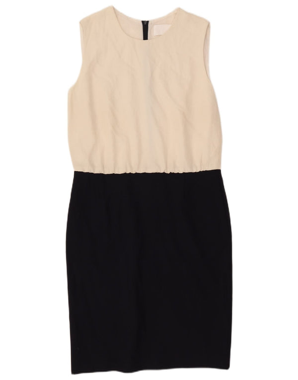 Женское платье-футляр без рукавов HUGO BOSS UK 10, маленькое темно-синее с цветными блоками