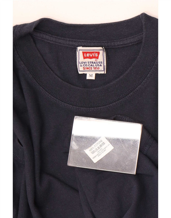 Мужская футболка Levi's Top среднего размера, темно-синяя, хлопковая