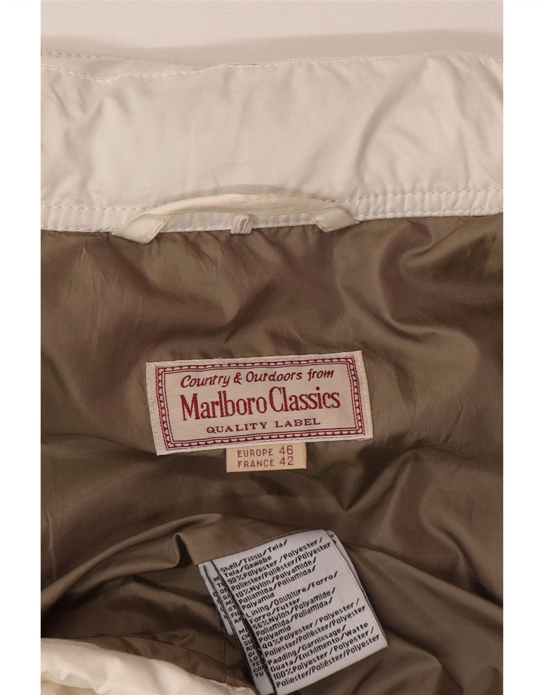 Женское стеганое пальто Marlboro Classics EU 46 XL, белый полиэстер