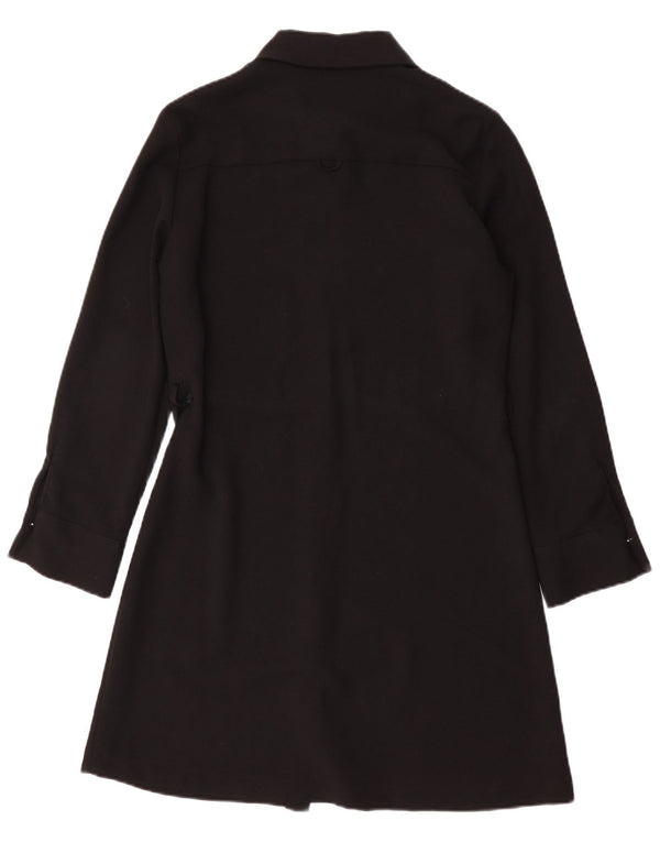 Женское платье-рубашка с длинным рукавом Zara UK 6 XS, черный полиэстер