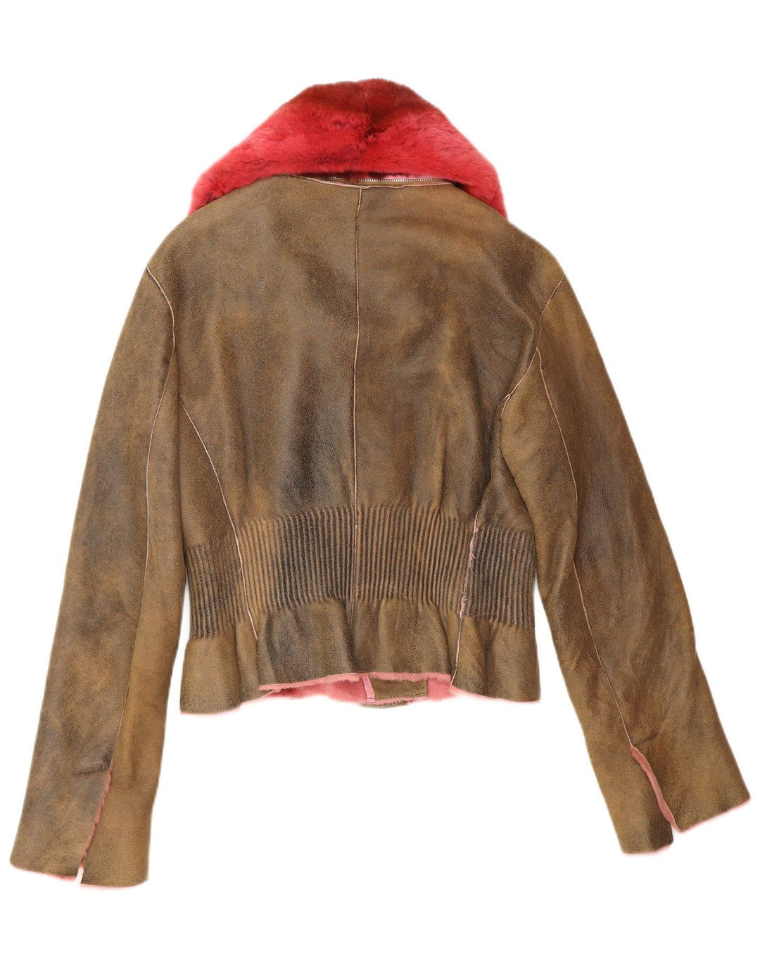 ERMANNO SCERVINO Женская кожаная куртка IT 42 Medium Brown Leather