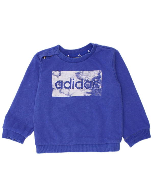 Джемпер с рисунком Adidas для мальчиков 6–9 месяцев, синий хлопок