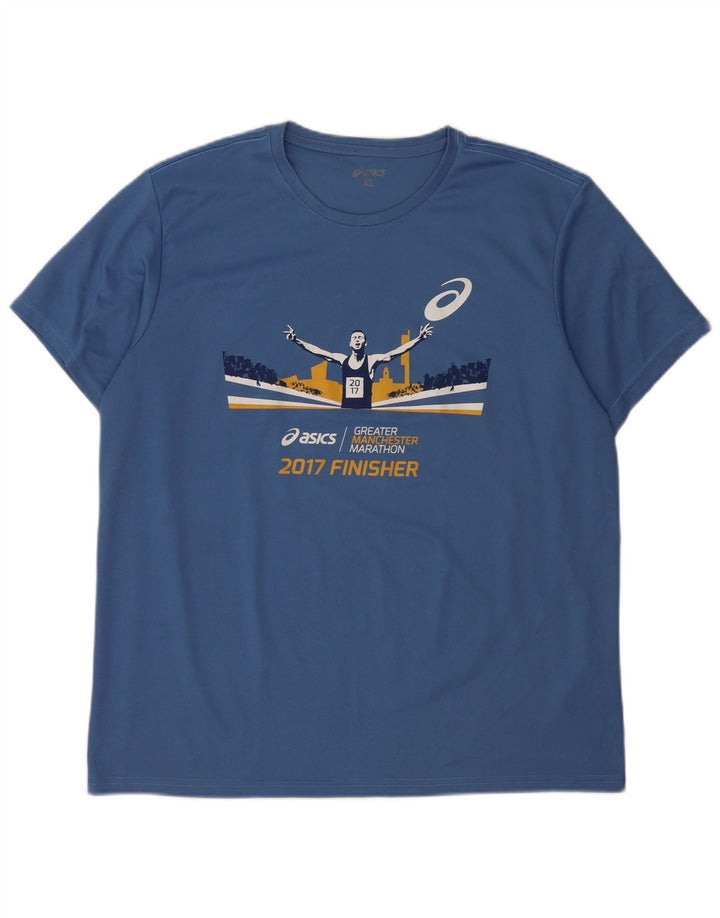 Мужская футболка с рисунком Asics Top XL, синяя, полиэстер