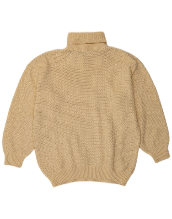 ВИНТАЖНЫЙ женский джемпер с высоким воротником, Великобритания, 18 XL, белая шерсть