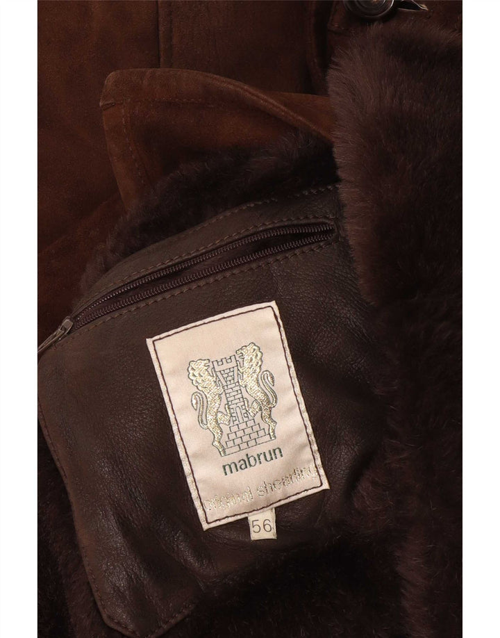 Мужская короткая дубленка Mabrun IT 56 3XL Коричневый