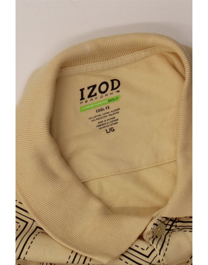 Мужская рубашка поло Izod, большая желтая клетка, хлопок