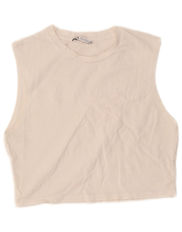 Женский укороченный жилет Zara UK 18 XL Белый
