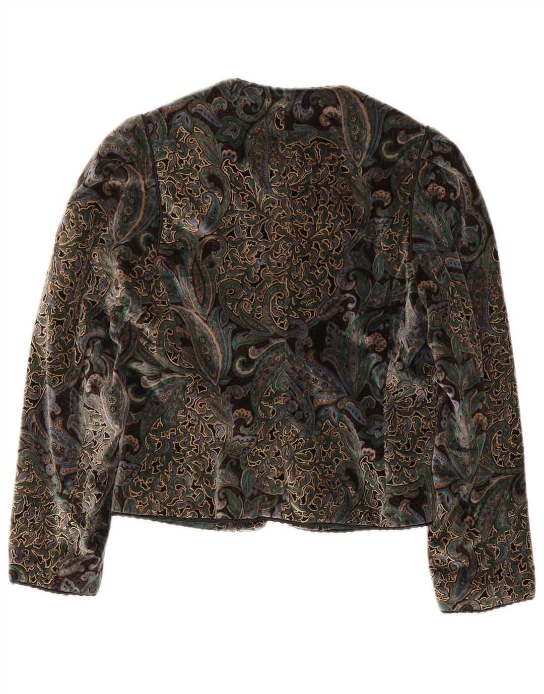 Винтажный женский пиджак на 5 пуговицах EU 40, средний разноцветный с пейсли