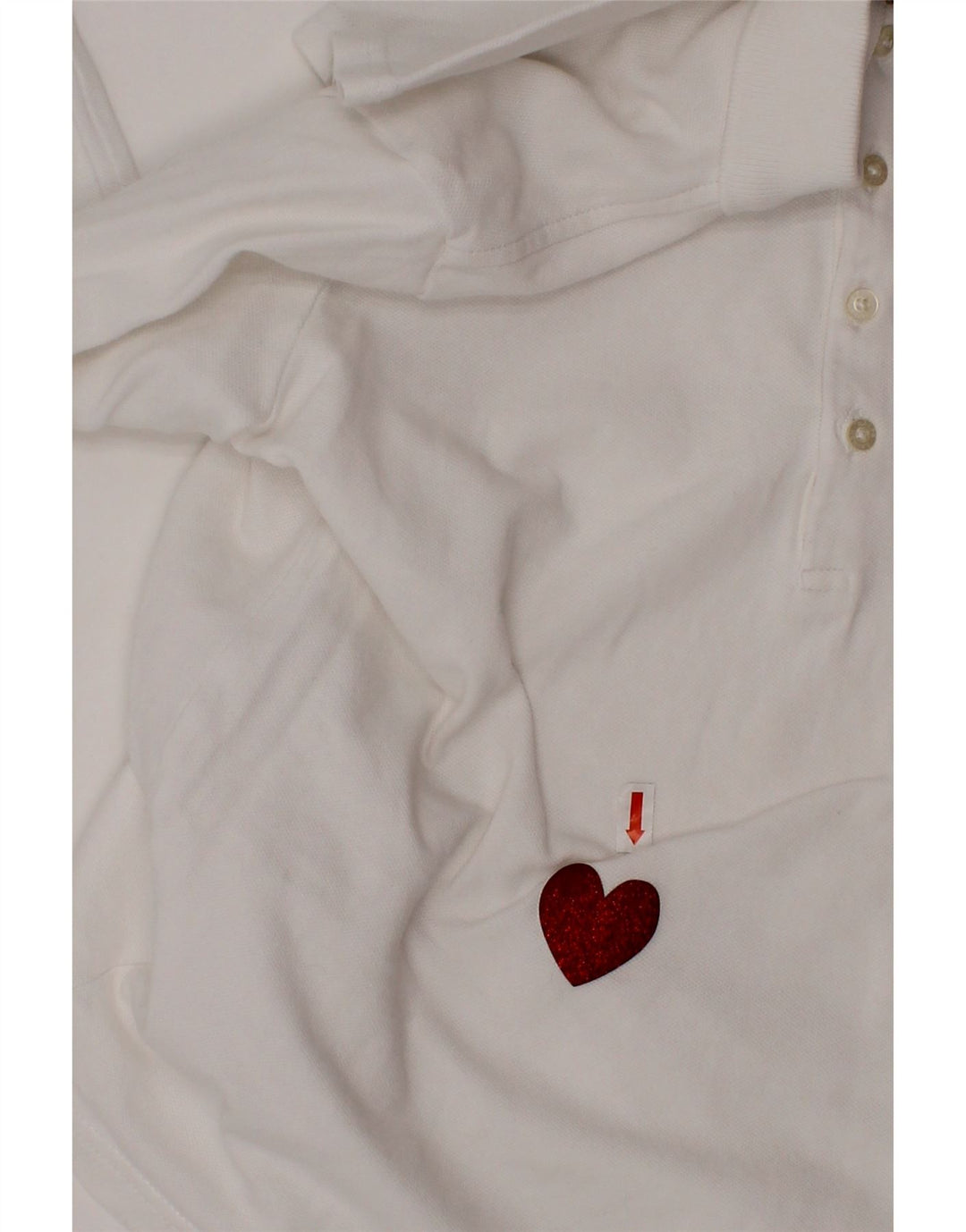 Рубашка-поло для девочек 12–13 лет POLO RALPH LAUREN, большое белое хлопковое сердце