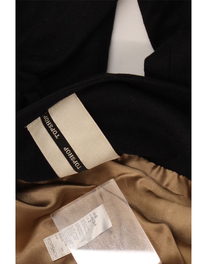 TOPSHOP Женское полупальто UK 6 XS Темно-синее, шерсть