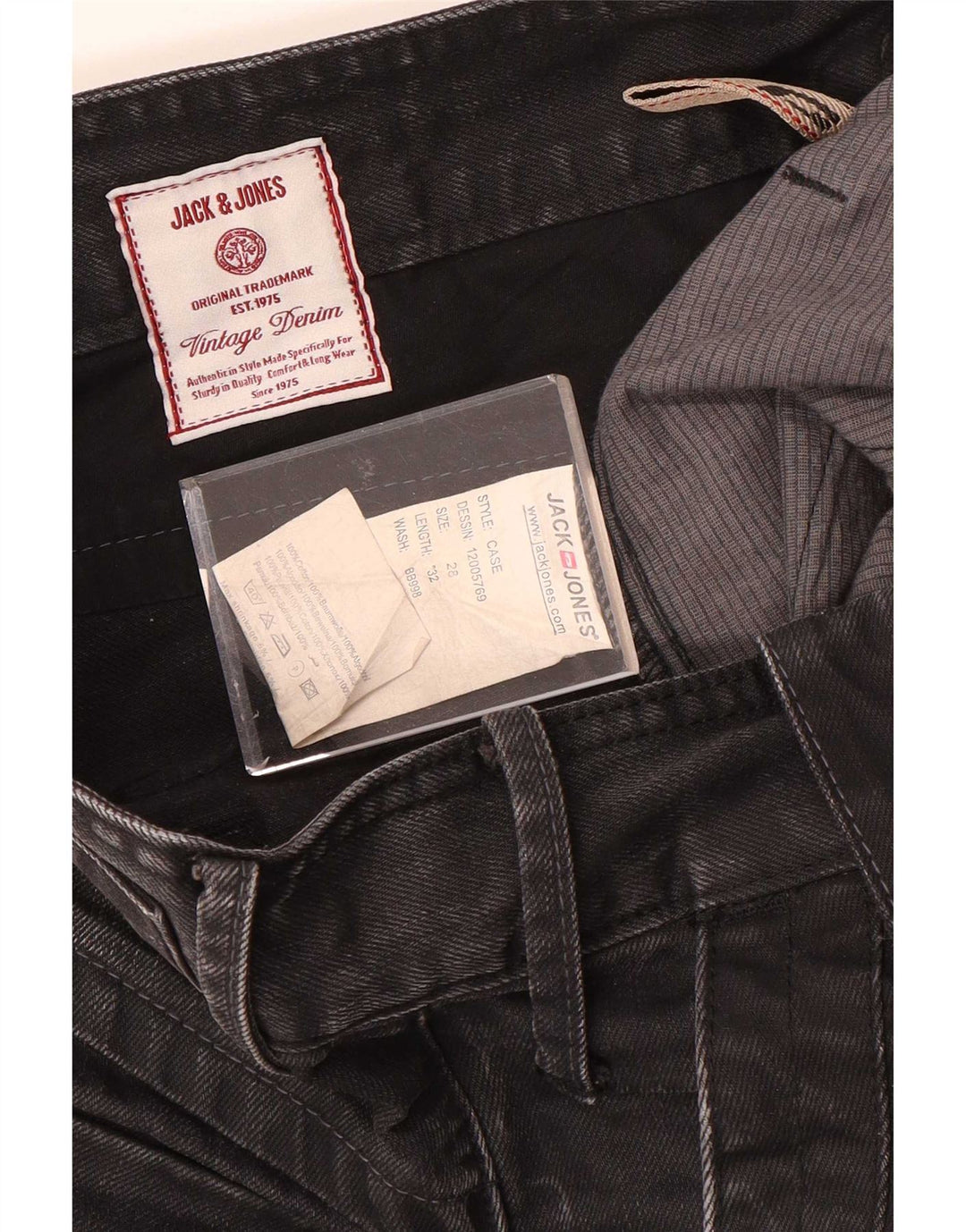 Мужские прямые джинсы-карго Jack & Jones W28 L32, серые, хлопковые