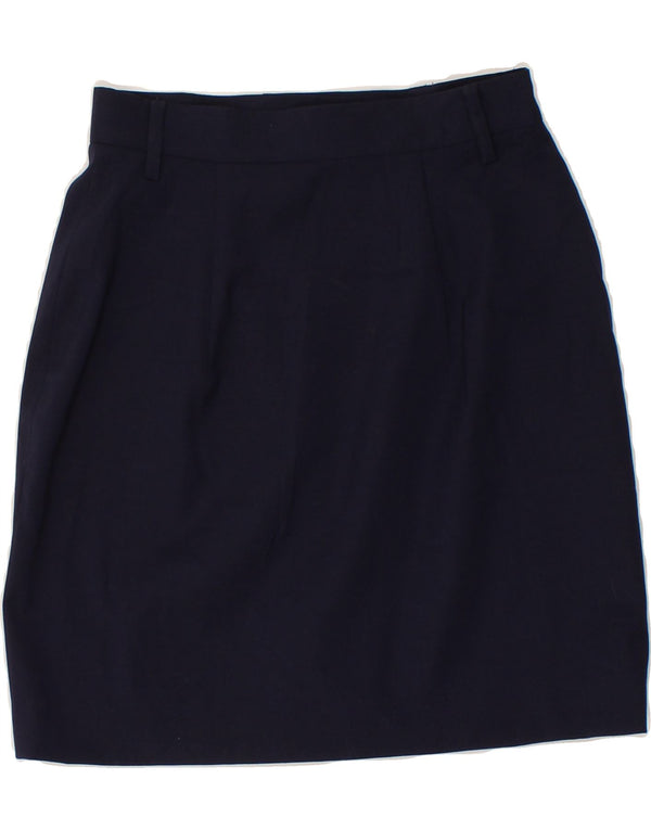 SEVENTY Womens High Waist Straight Skirt IT 42 Medium W27 Navy Blue Wool