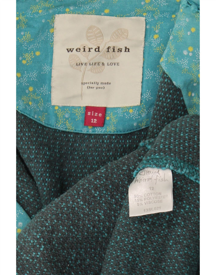 Женский свитер с капюшоном на молнии Weird Fish, Великобритания, 12, средний синий, хлопковый