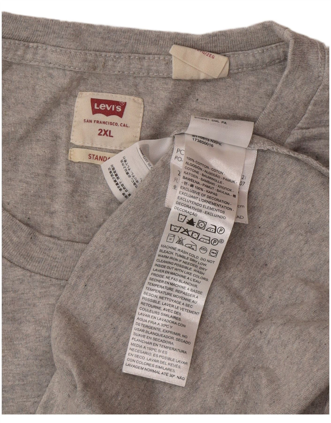 Мужская футболка Levi's Standard Top 2XL, серый хлопок