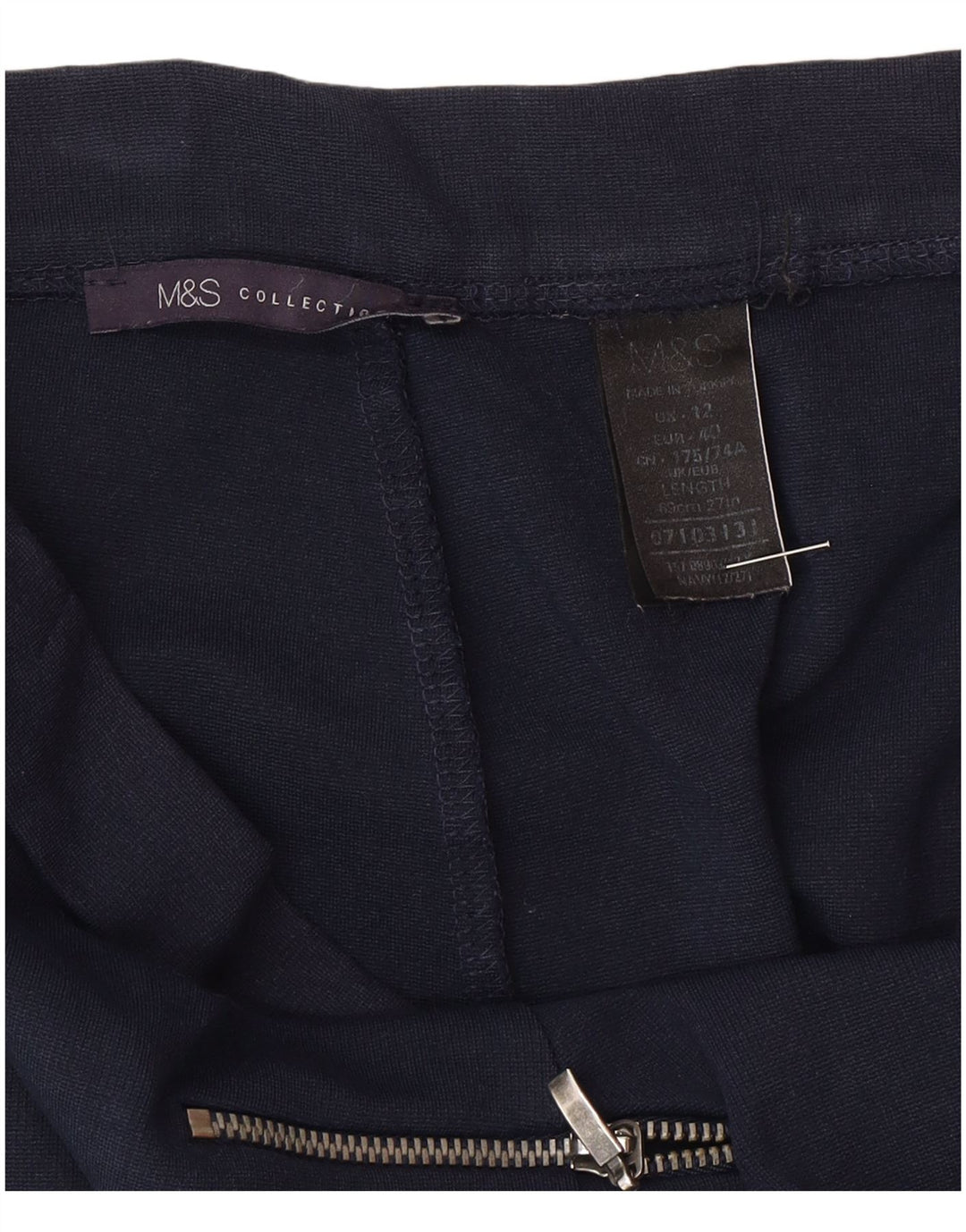 Женская юбка-миди Marks & Spencer UK 12 Medium W30 Темно-синий полиамид