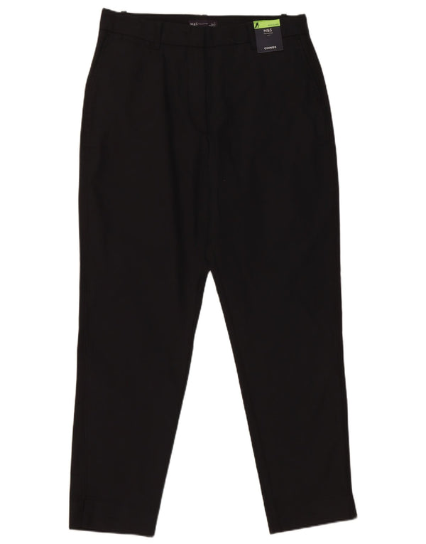 Женские брюки чиносы Marks & Spencer с высокой талией UK 12 Medium W30 L27 Черные
