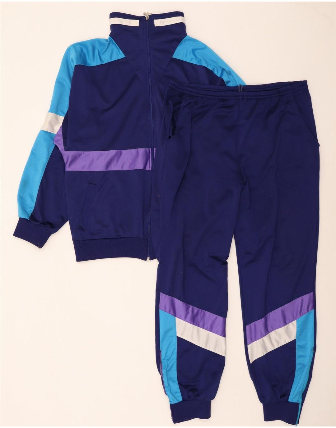 Мужской спортивный костюм с леопардовым принтом UK 46/48 XL, темно-синий, полиэстер с цветными блоками