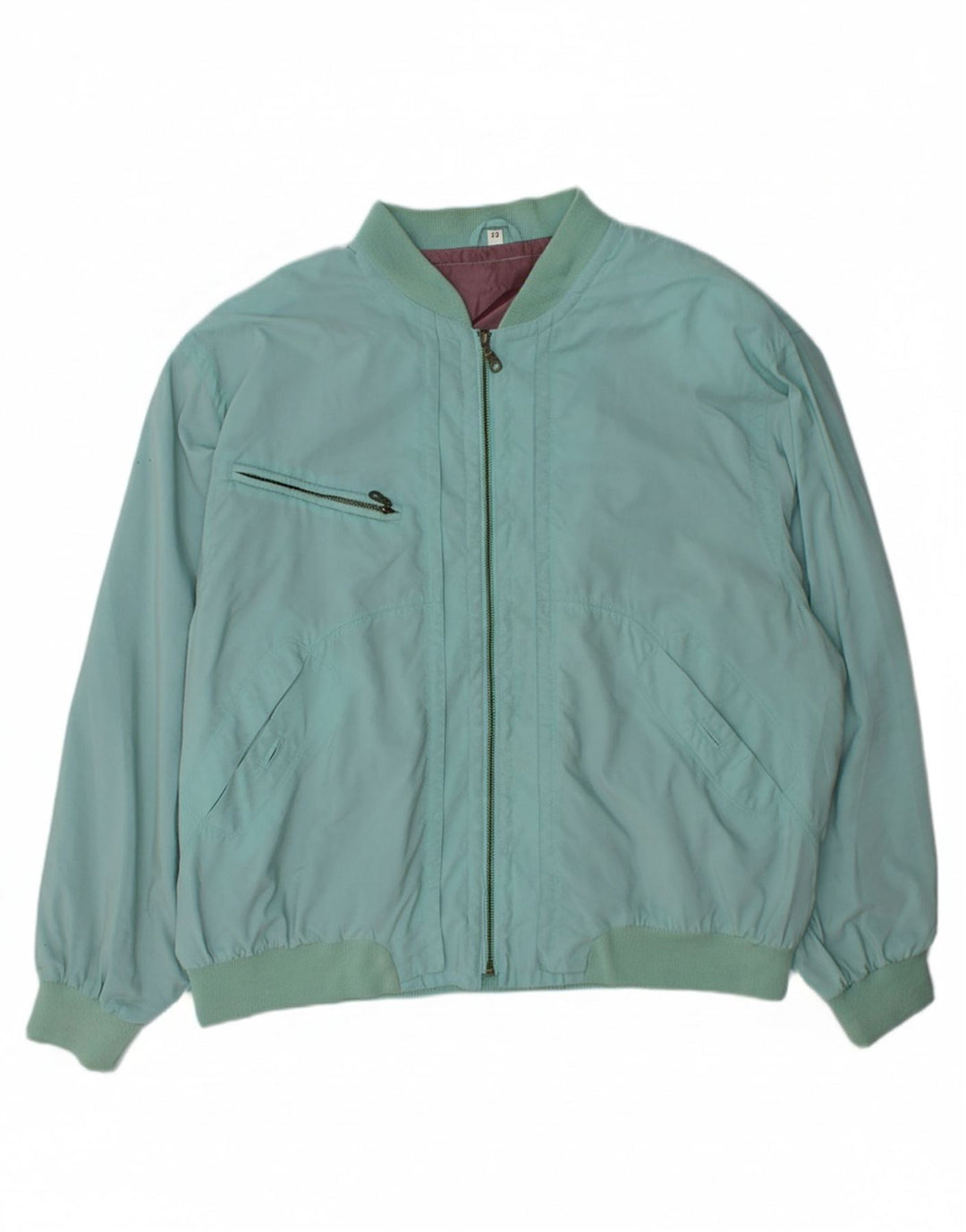 VINTAGE Mens Bomber Jacket IT 54 2XL Turquoise