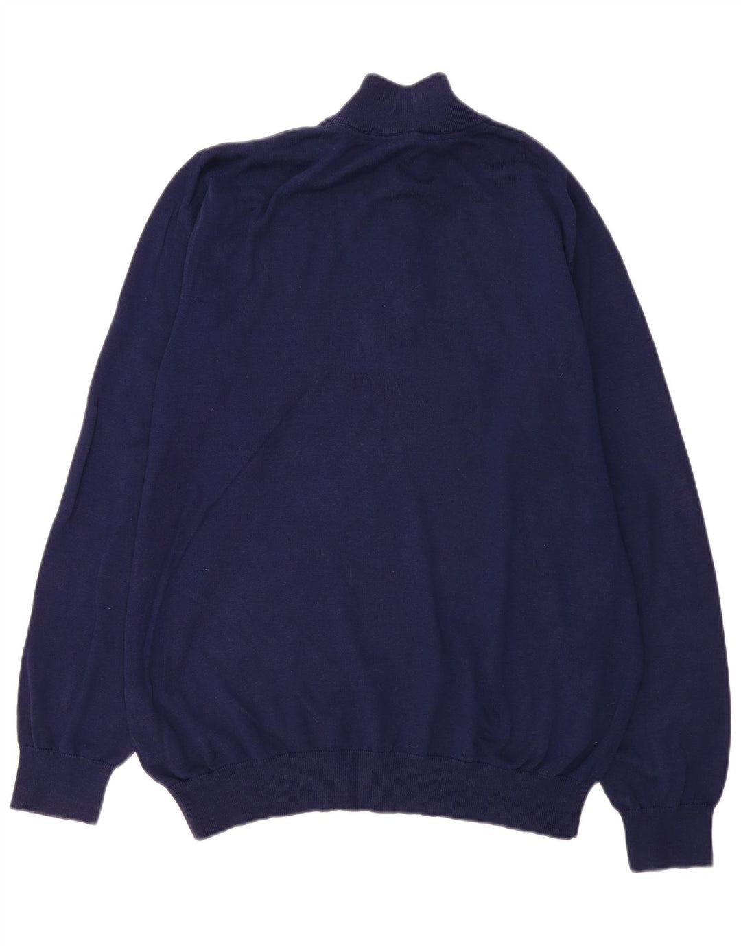 ОДЕЖДА ЭКИПАЖА Мужской свитер с воротником на молнии 3XL Темно-синий хлопок