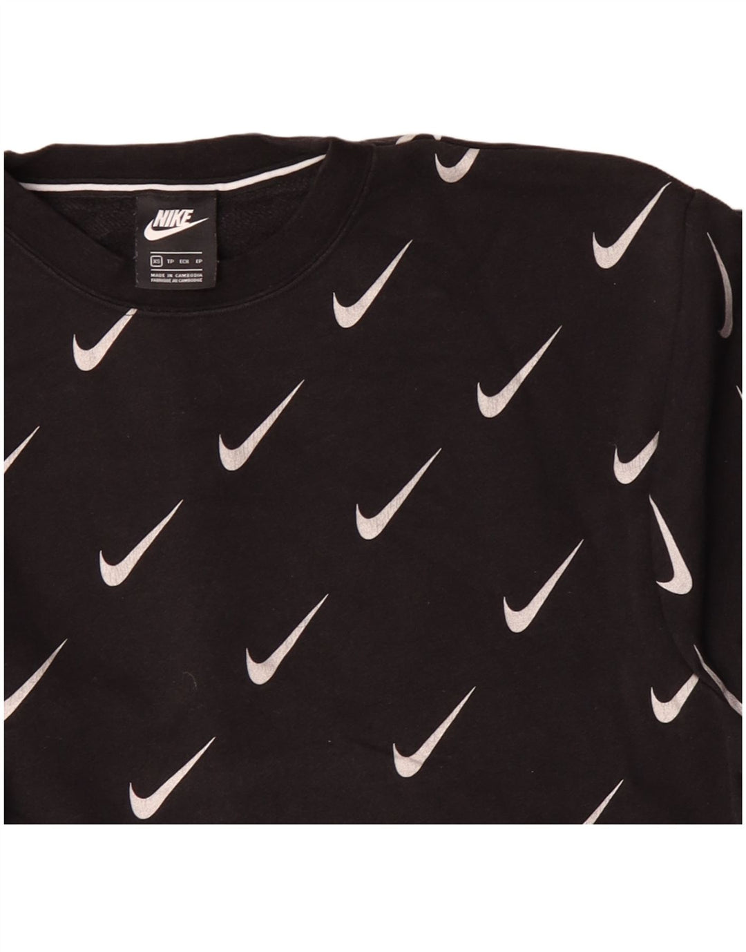 Мужской свитшот с рисунком NIKE XS, черный хлопковый джемпер