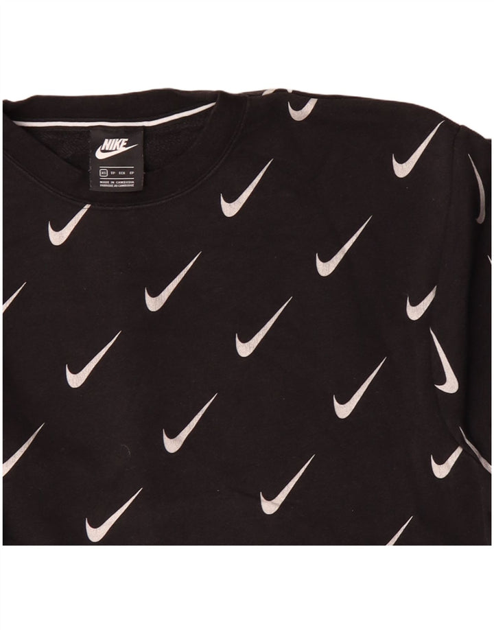 Мужской свитшот с рисунком NIKE XS, черный хлопковый джемпер