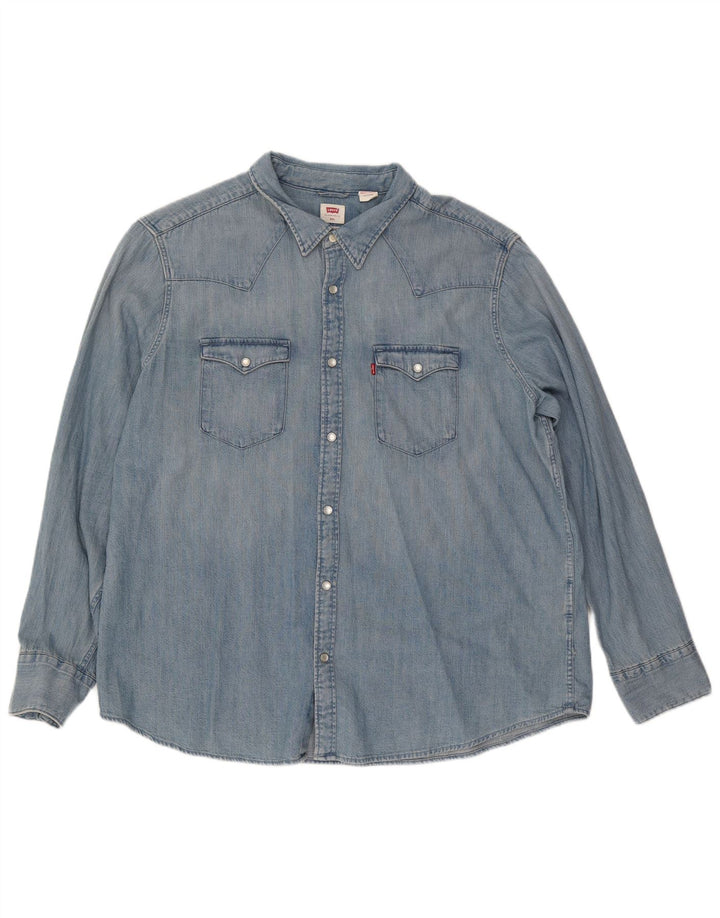 Мужская джинсовая рубашка Levi's Standard 2XL синяя