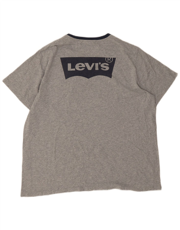 Мужская футболка с рисунком Levi's, топ XL, серый хлопок