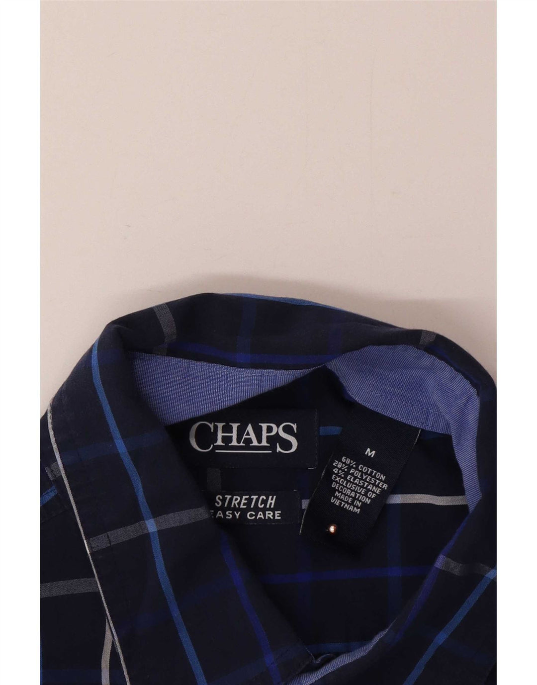 Мужская рубашка Chaps Easy Care среднего размера, темно-синяя клетка, хлопок