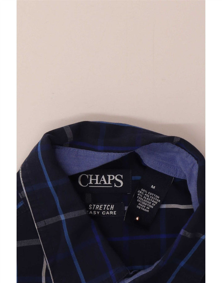 Мужская рубашка Chaps Easy Care среднего размера, темно-синяя клетка, хлопок