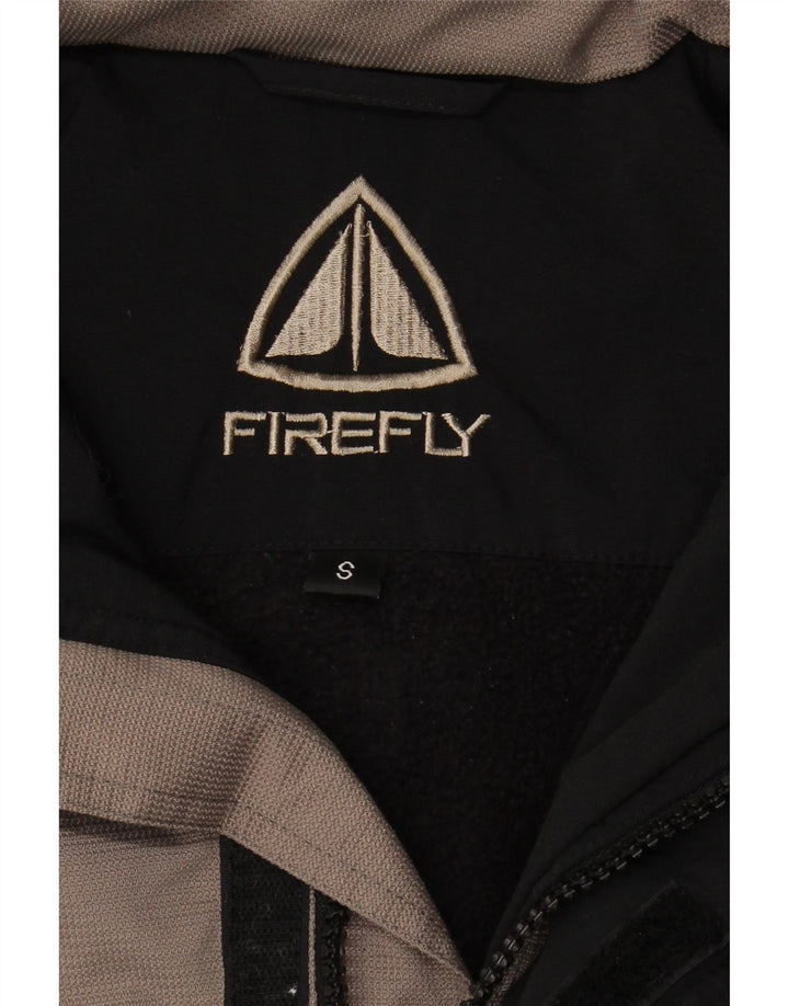 Мужская ветровка VINTAGE с капюшоном, Великобритания 36, маленькая, черная, нейлон с цветными блоками