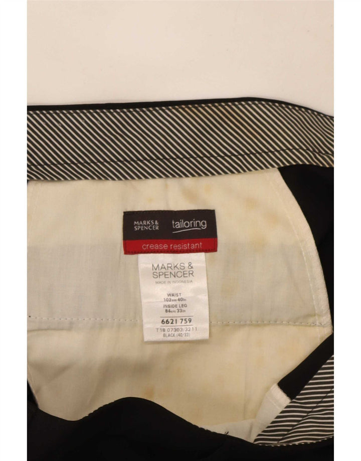 Мужские костюмные брюки Marks & Spencer W40 L33 черные из полиэстера