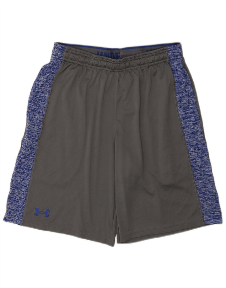 Мужские спортивные шорты Under Armour, полиэстер с цветными блоками среднего серого цвета