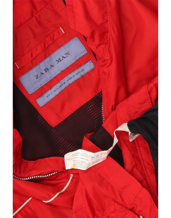 Мужской спортивный костюм Zara, маленькая красная куртка из полиэстера