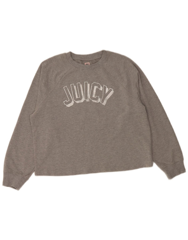 JUICY COUTURE Женский свитер с рисунком UK 18 XL Серый хлопок