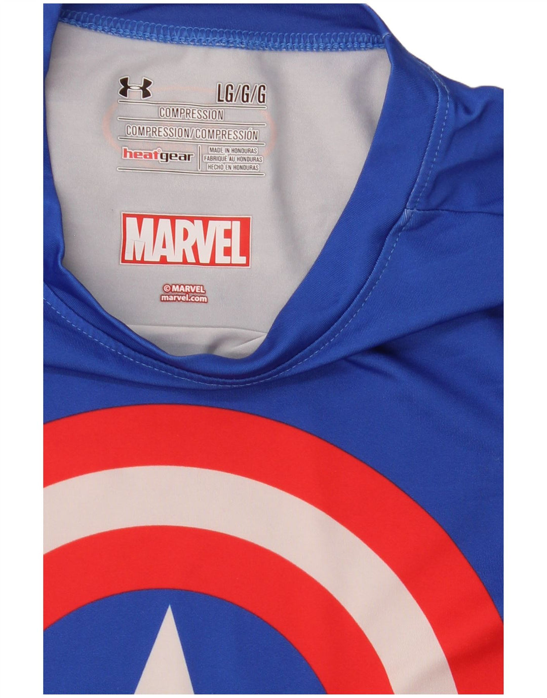 Футболка с рисунком Marvel для мальчиков Under Armour, топ 11–12 лет, большая синяя