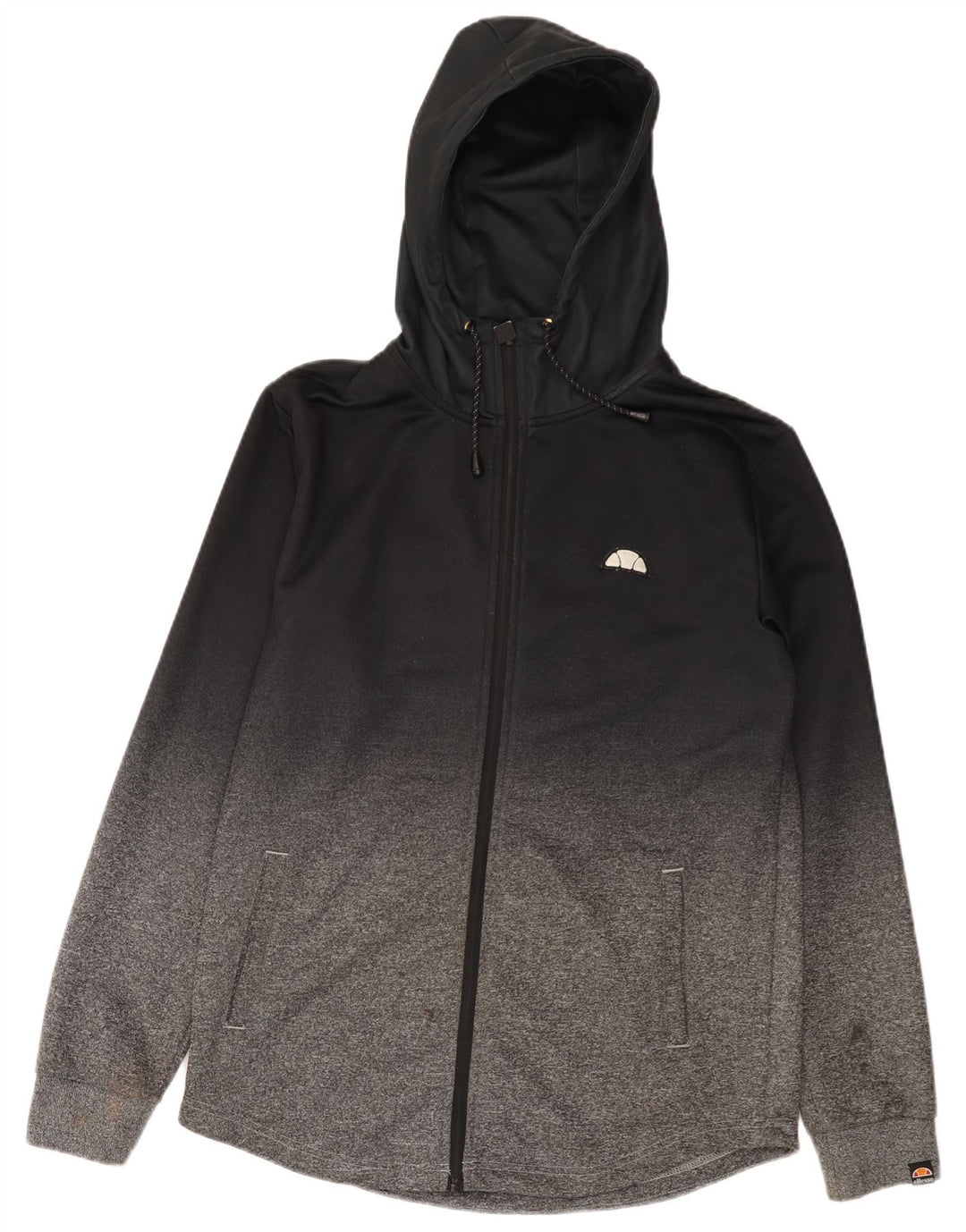 Ellesse Мужской свитер с капюшоном на молнии, средний черный, полиэстер с цветными блоками