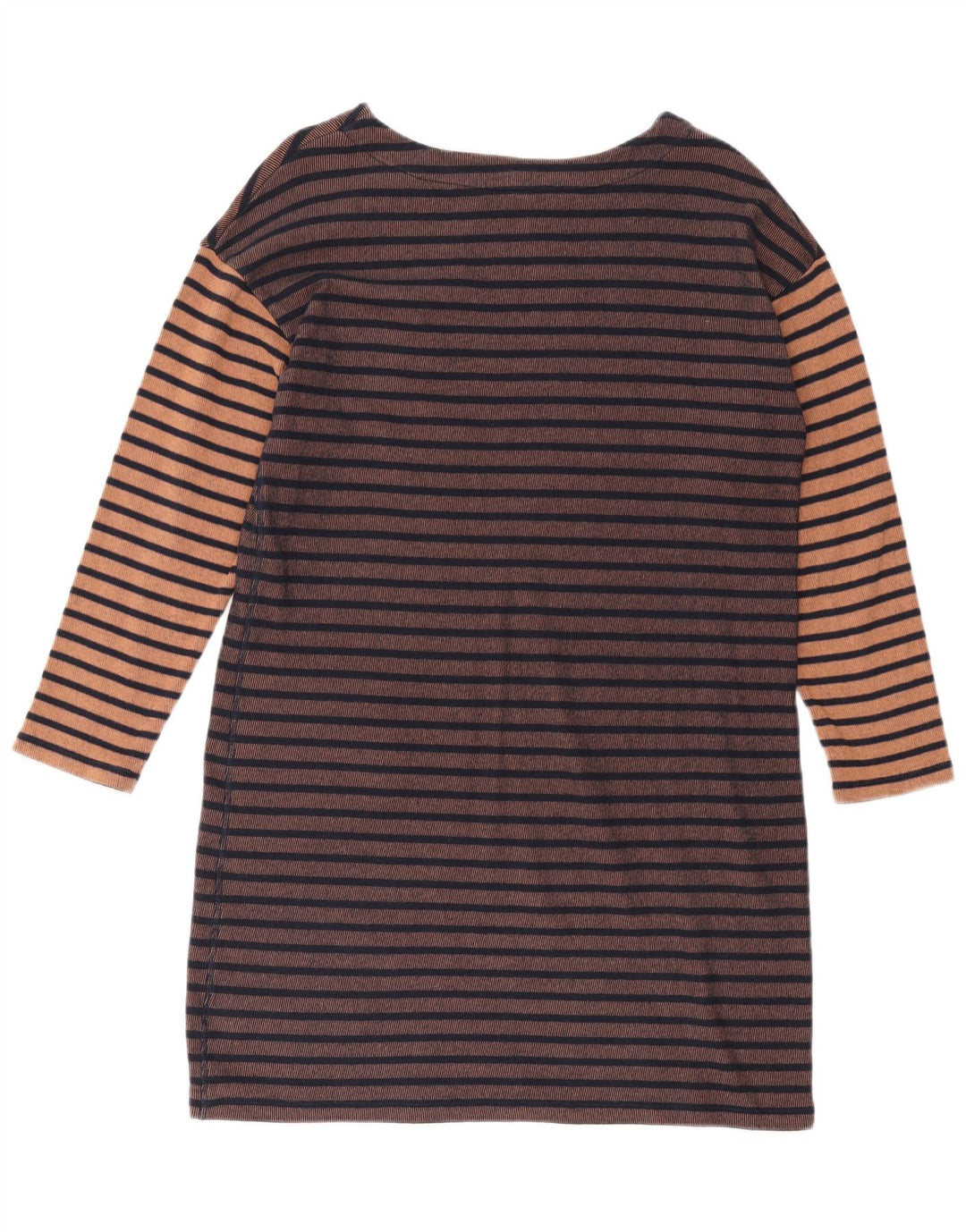 Женское платье-футляр с длинным рукавом WHITE STUFF UK 14, большое коричневое в полоску