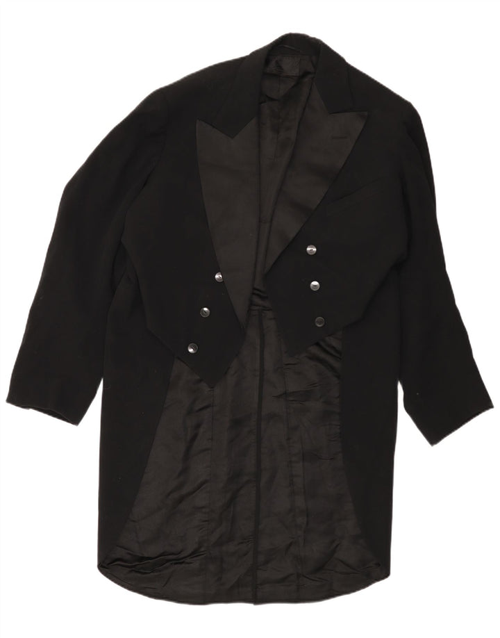 ВИНТАЖНЫЙ Мужской Фрак Пиджак Великобритания 38 Средний Черный
