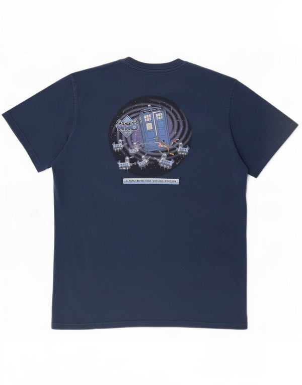 Weird Fish Mens Graphic T-Shirt Top Large Navy Blue Cotton