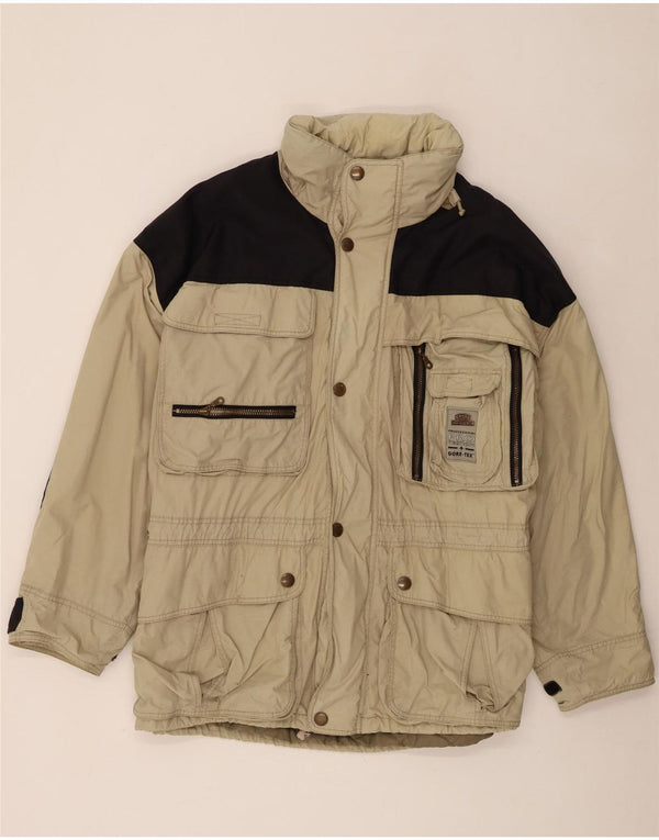 Мужская ветровка с капюшоном Camel Active UK 48 4XL Бежевая с цветными блоками