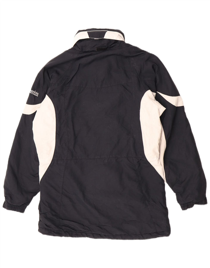 Женская объемная стеганая куртка Columbia UK 10, маленькая, темно-синяя, с цветными блоками